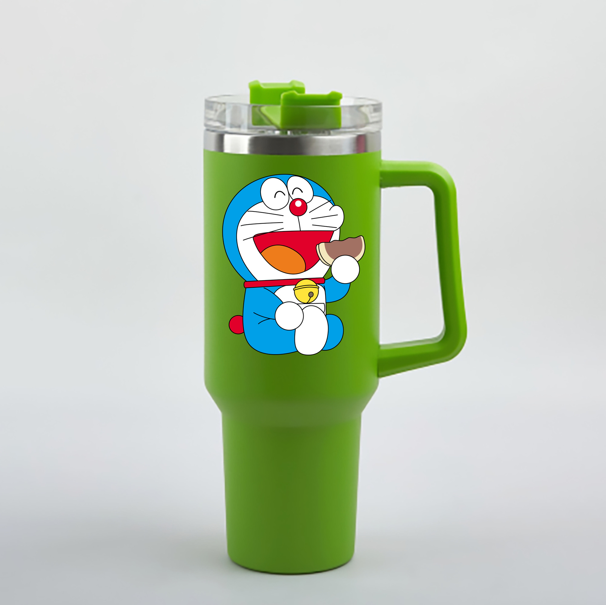 （画像用） ドラえもん Doraemon 1200mL車用タンブラー - クリスタルステッカー（プラスチックストロー付き）